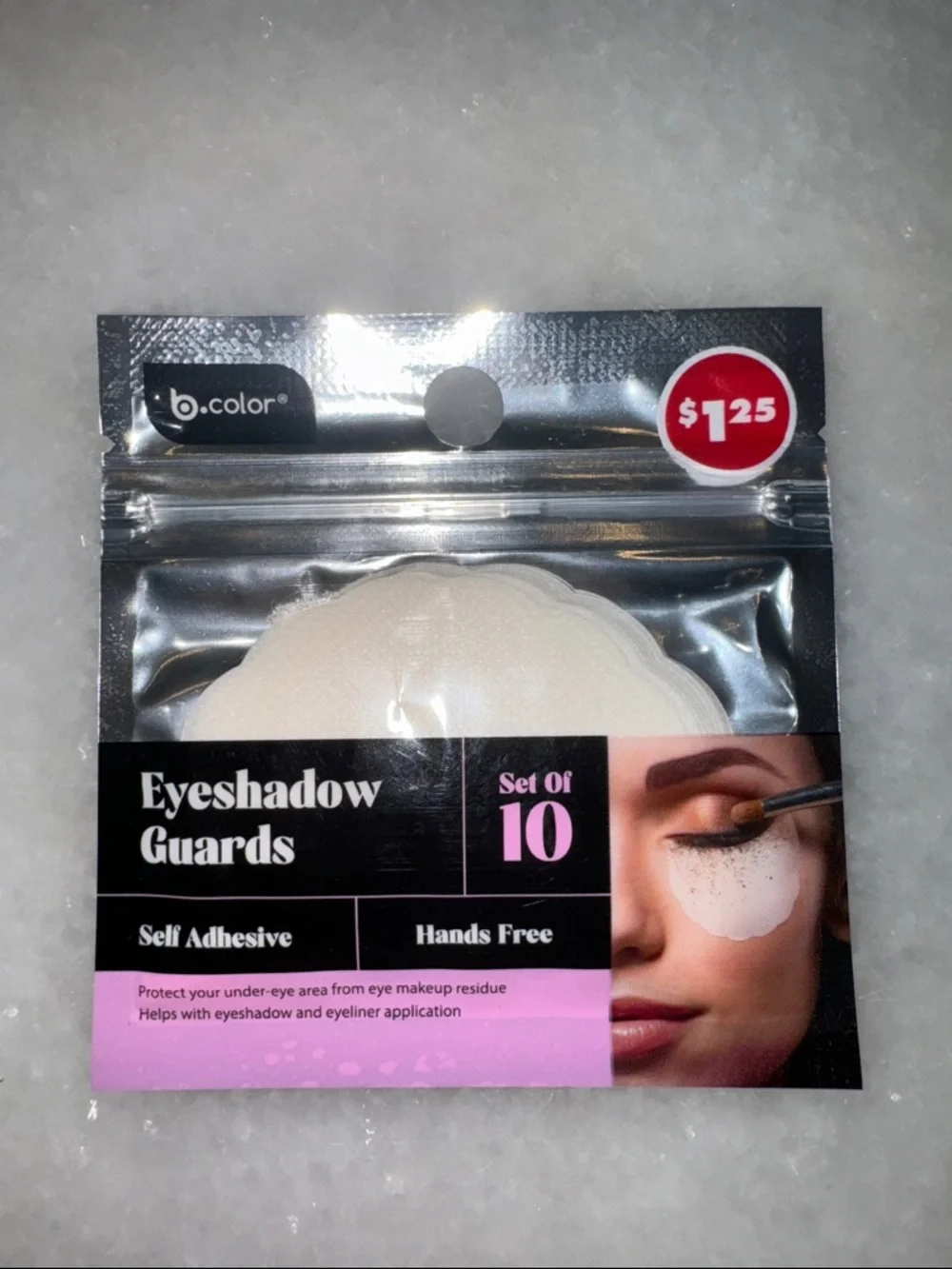 NWT - b.color Eyeshadow Guards - White/Pink Accents (Set of 10) SEALED